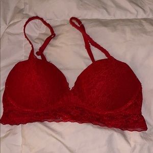Red Lace Bralette Push up